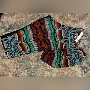 NWT LINE & DOT 100% SILK AZTEC PRINT BLOUSE SIZE LARGE